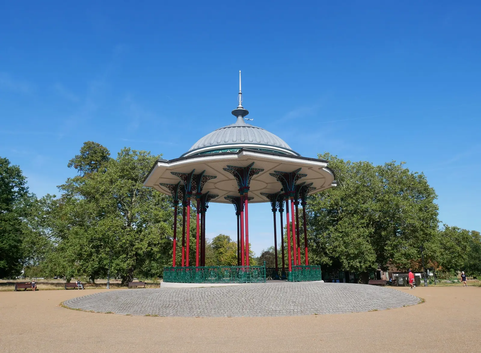 The bandstand on Clapham Common among the trees