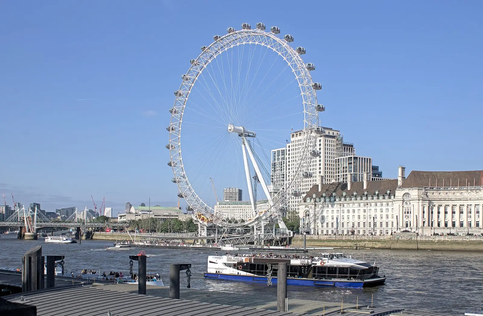 The London Eye and the South Bank across the Thames