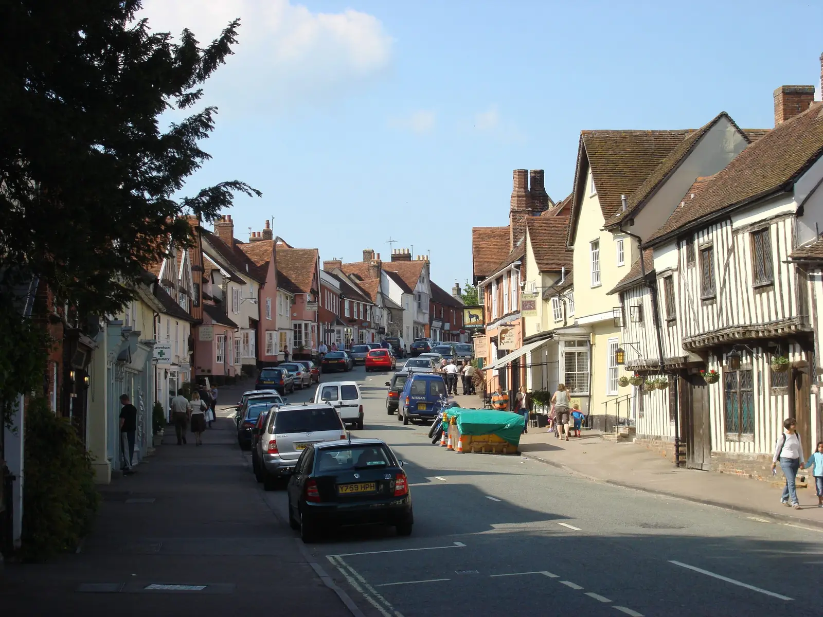 Timber-framed medieval houses along Lavenham High Street