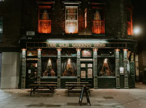 The Old Queens Head, pub with a function room in Angel